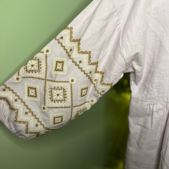 MADEWELL Embroidered Sleeve Popover Midi Dress Size Medium - Picture 8 of 13